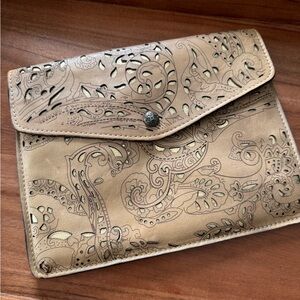 Patricia Nash - Tan Paisley Leather Clutch